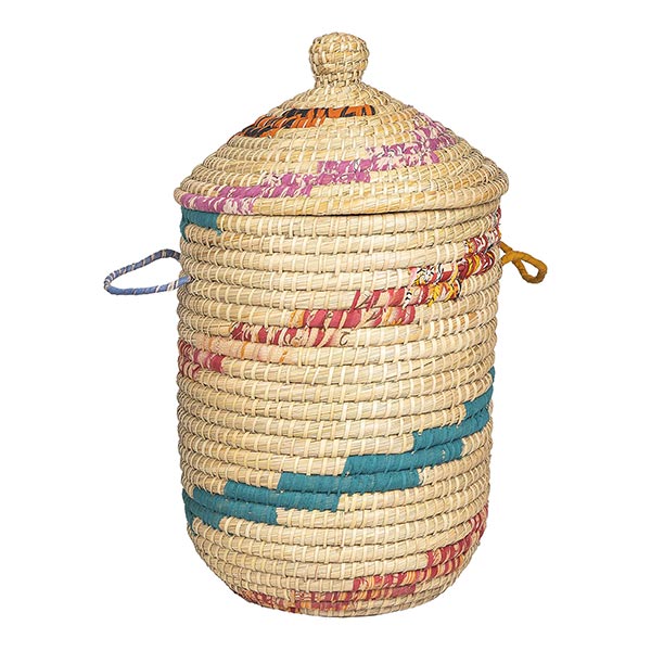 Wäschekorb SARI SWIRL 50cm plus Deckel, Kaisagras