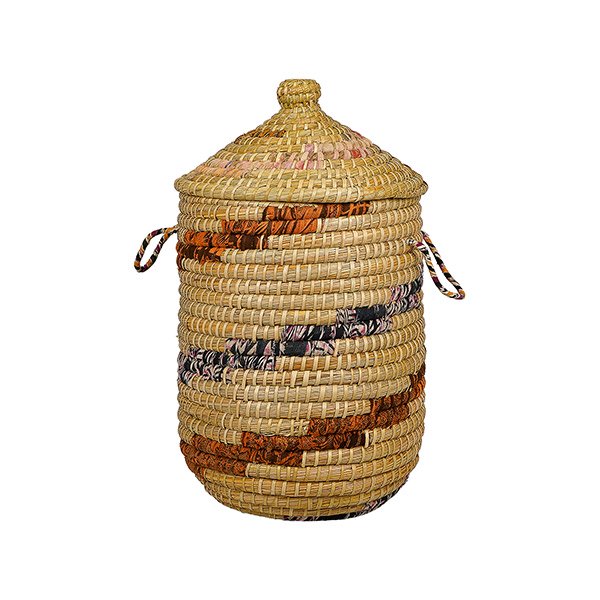 Wäschekorb SARI SWIRL 50cm plus Deckel, Kaisagras / CONTIGO Fairtrade Onlineshop