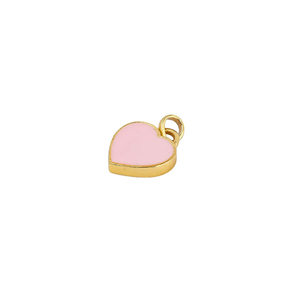 Anhänger, Herz, rosa, Mix&Match, 22K vergoldet / CONTIGO Fairtrade Onlineshop