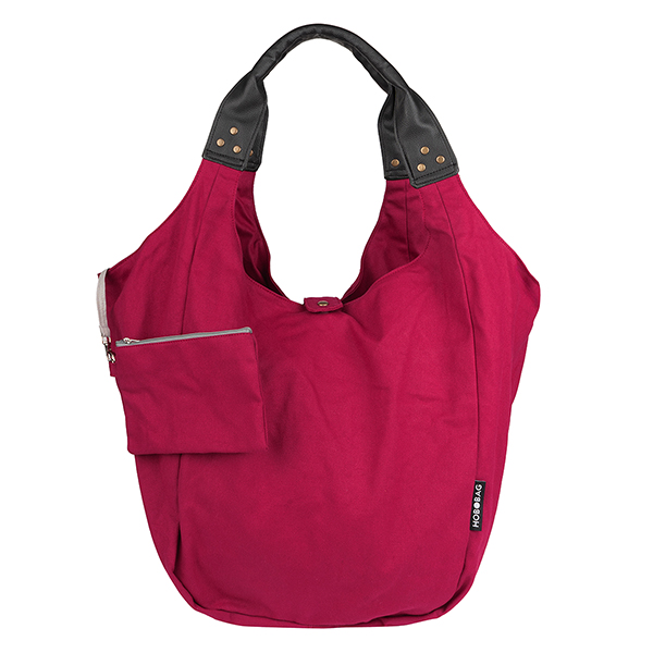 Tasche HOBOBAG, UNI rot, Baumwollcanvas