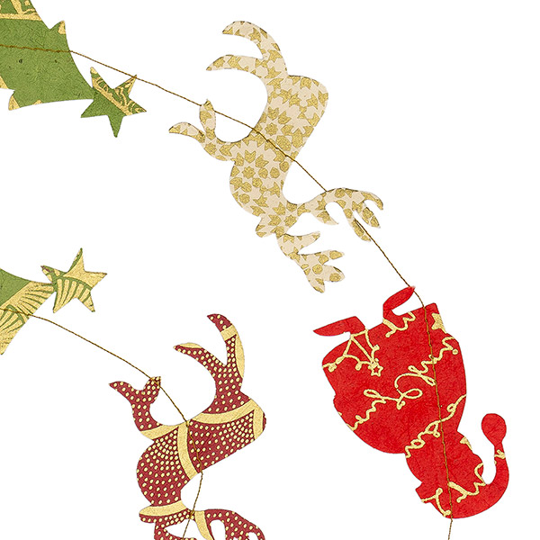 Girlande XMAS SANTA bunt, 180cm, Loktapapier / CONTIGO Fairtrade Onlineshop