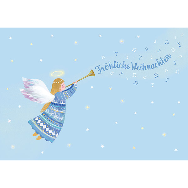 Grußkarte M Weihnachtsengel