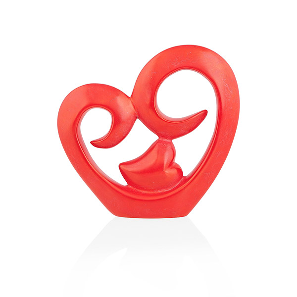 Figur MEINE LIEBE 14cm rot, Speckstein