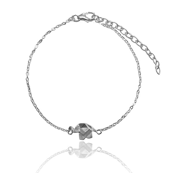 Armband Origami Elefant, Silber