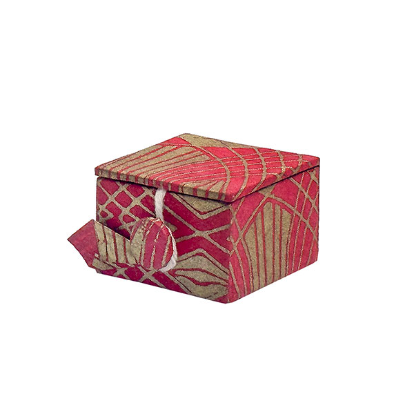 Geschenkbox ART rot-gold, klein, Loktapapier