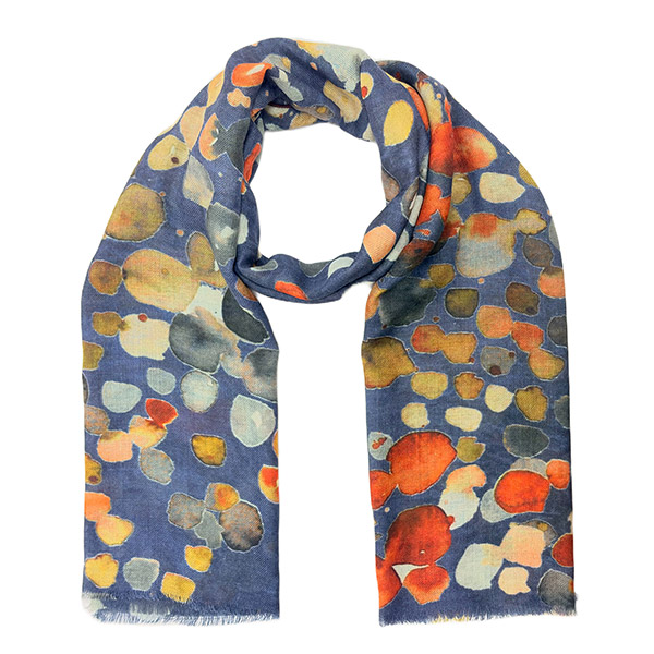 Schal PÜNKTCHEN, bedruckt, 180x70cm, 92%Wolle,8%Seide / CONTIGO Fairtrade Onlineshop