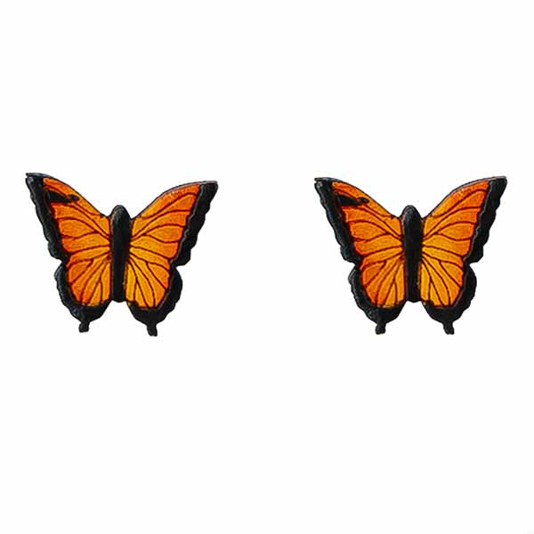 Ohrstecker SCHMETTERLING gelb, Flaschenkürbis