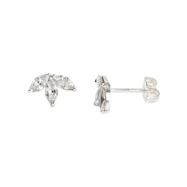 Ohrstecker LOTUS Zirkonia , versilbert / CONTIGO Fairtrade Onlineshop