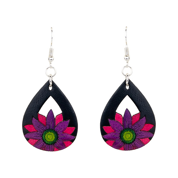Ohrringe DROP Blüte pink, Flaschenkürbis / CONTIGO Fairtrade Onlineshop