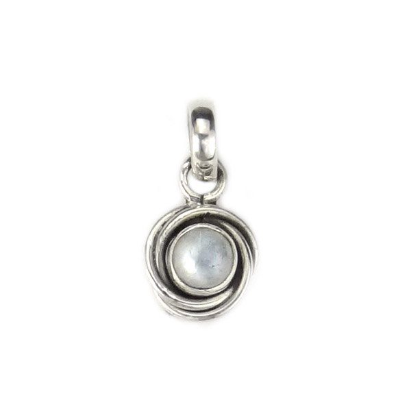 Anhänger Rose mit Mondstein, Silber
