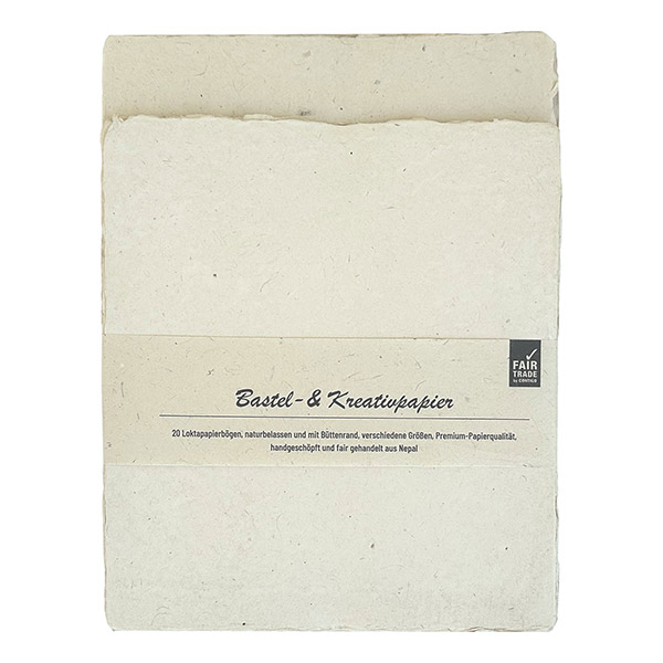 Büttenpapiere 20er Set, verschiedene Bögen schwere Qualität, natur, Loktapapier handgeschöpft