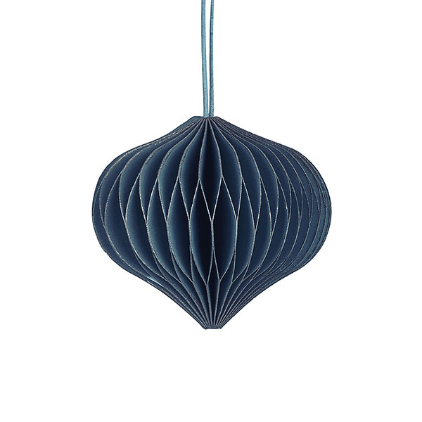 Papierdeko Origami 6,5cm ONION dunkelblau, Goldrand / CONTIGO Fairtrade Onlineshop