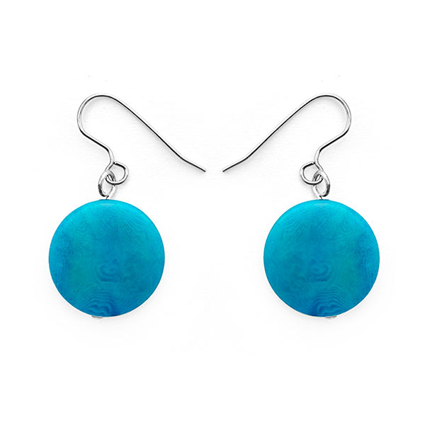 Ohrringe CLASSIC SIMPLE türkis blau, Tagua
