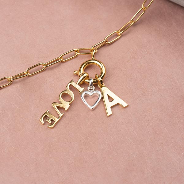 Anhänger, LOVE, Mix&Match, 22K vergoldet / CONTIGO Fairtrade Onlineshop