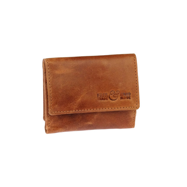 Börse SMALL 8x9,5cm Vintage braun, Rindsleder / CONTIGO Fairtrade Onlineshop
