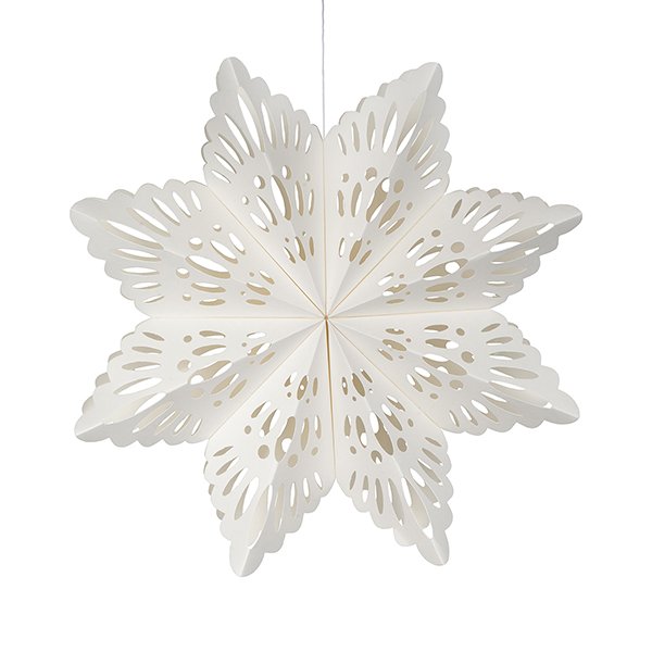 Faltstern Schneeflocke 30cm, weiß, Papier