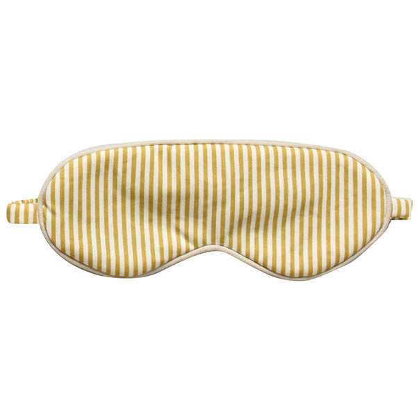 Schlafmaske YELLOW STRIPE, gelb, weiß, Baumwolle+Polyester-Satin