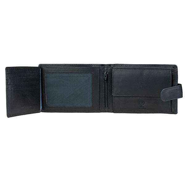 Börse SPORTY Graphic 13x10cm RFID schwarz, Rindsleder / CONTIGO Fairtrade Onlineshop