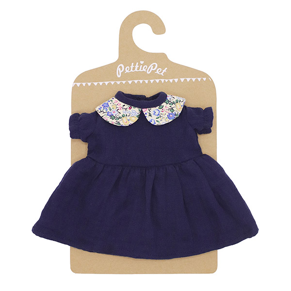 PettiePet Musselin Kleid mit Kragen, dunkelblau / CONTIGO Fairtrade Onlineshop