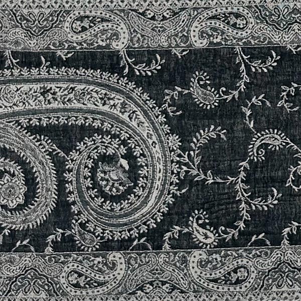 Schal PAISLEY schwarz-grau, 165x35cm Wolle / CONTIGO Fairtrade Onlineshop