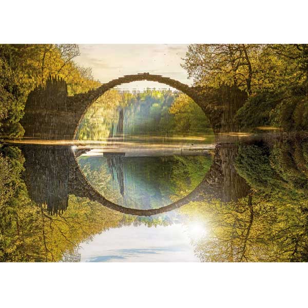 Grußkarte M Rakotzbrücke oder auch Teufelsbrücke im Grußkarte M Rakotzbrücke oder auch Teufelsbrücke im