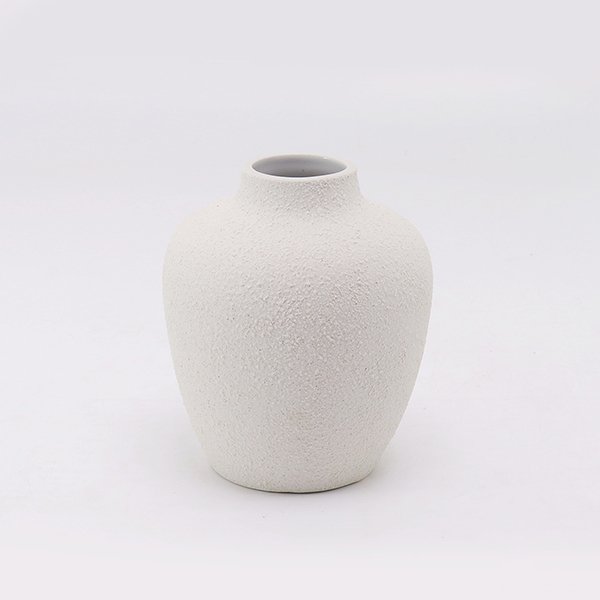 Vase FIORI, 15 cm, weiß, handgemachte Keramik