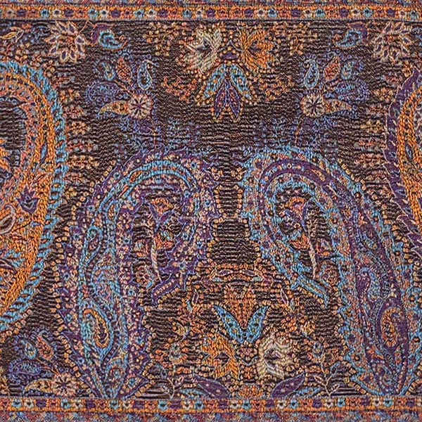 Schal PAISLEY schwarz-orange-hellblau-mix, 165x35cm, Seide / CONTIGO Fairtrade Onlineshop