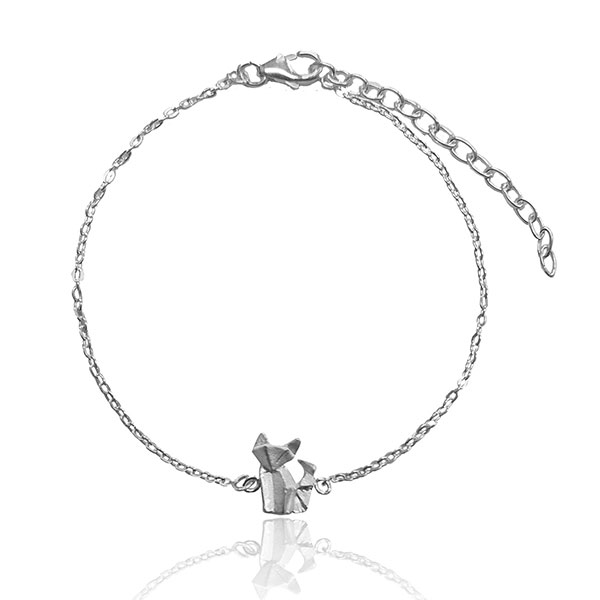 Armband Origami Fuchs, Silber