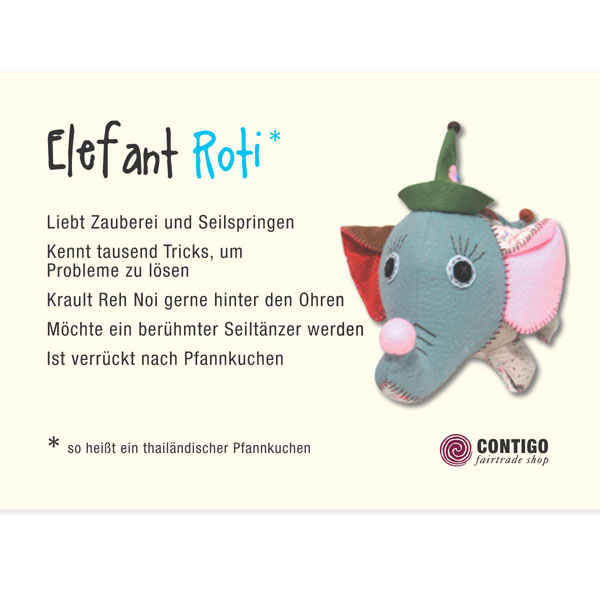 FUNimal Elefant ROTI mittel, Stofftier