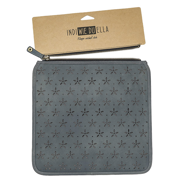 Wechselklappe CUT rauchblau IndiWIEDUella, Vintageleder / CONTIGO Fairtrade Onlineshop