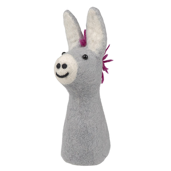 Eierwärmer ESEL grau-lila, Wollfilz / CONTIGO Fairtrade Onlineshop