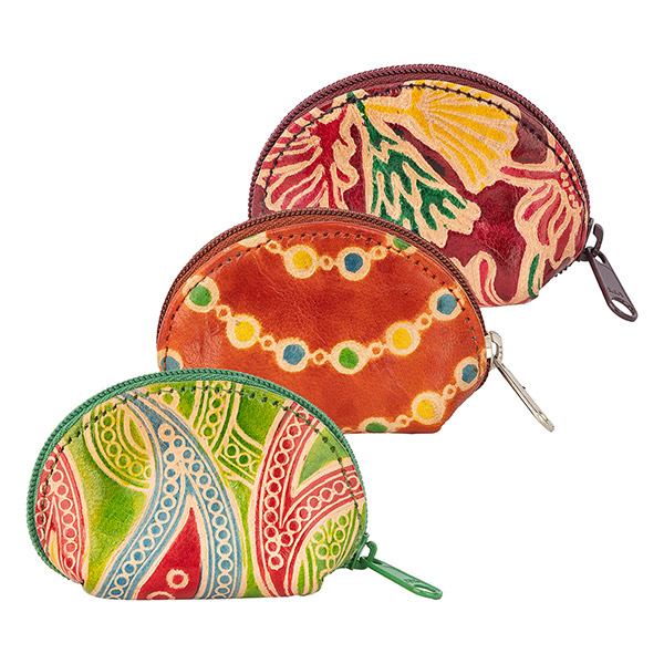 Münzbörse gerundet SIMRAN (Stückpreis), Ziegenleder / CONTIGO Fairtrade Onlineshop
