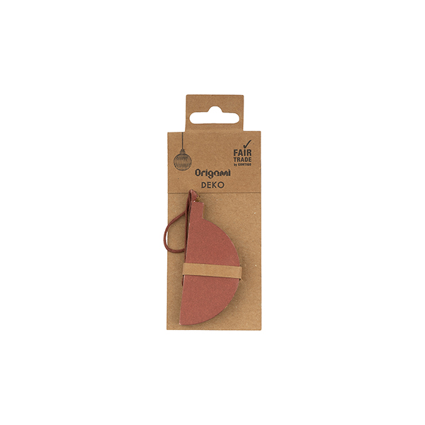 Papierdeko Origami 7,5cm GLOBE weinrot, Goldrand / CONTIGO Fairtrade Onlineshop