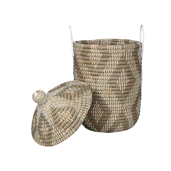 Wäschekorb 50cm DIAMOND  plus Deckel, Kaisagras / CONTIGO Fairtrade Onlineshop