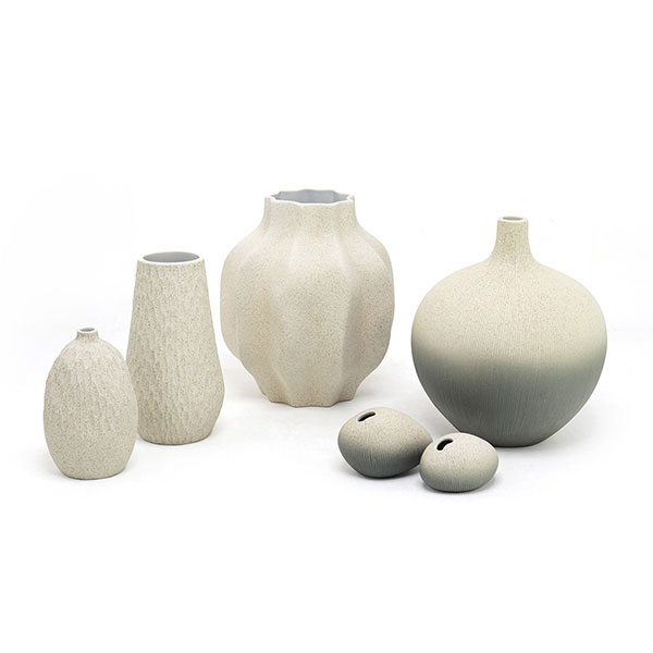Vase BENE M, 17x17x20 cm, salbeigrün-sand, Keramik handgemac / CONTIGO Fairtrade Onlineshop