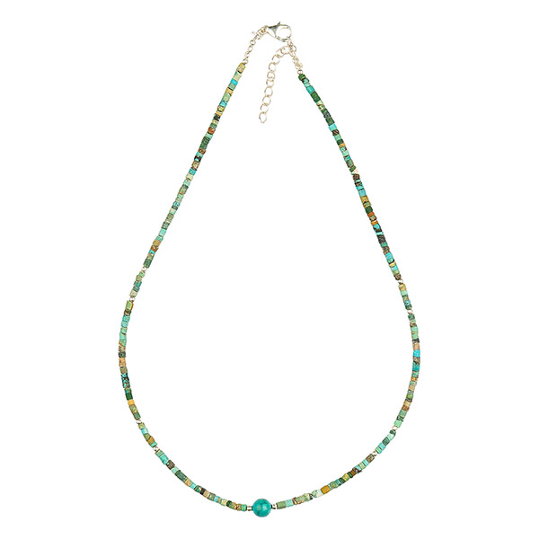 Halskette KUGELPERLE Türkis- und Silberperlchen / CONTIGO Fairtrade Onlineshop