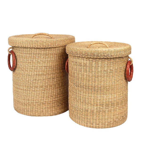 Bolga Wäschekorb 44cm NATURE, Steppengras / CONTIGO Fairtrade Onlineshop
