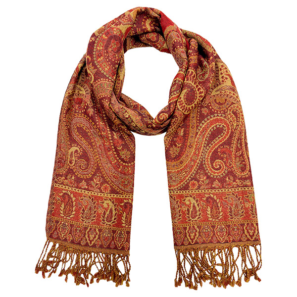 Wendestola LACE, orange-rot-curry-mix, 180x70cm Wolle / CONTIGO Fairtrade Onlineshop