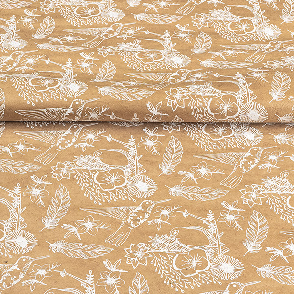 LOKTA Papierbogen, handgemacht, JUNGLE BIRDS sandton-weiß / CONTIGO Fairtrade Onlineshop