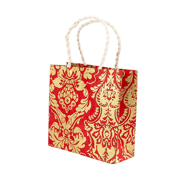 Geschenktüte XS BAROCK, rot-gold, Loktapapier / CONTIGO Fairtrade Onlineshop