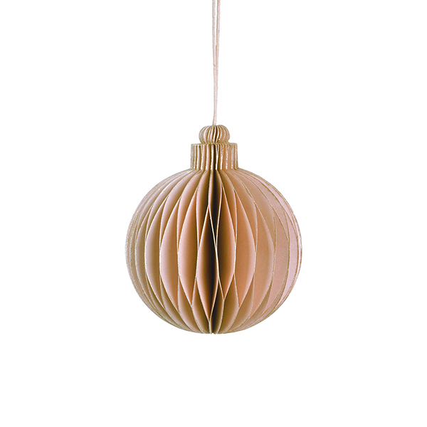 Papierdeko Origami 7,5cm GLOBE rose, Goldrand / CONTIGO Fairtrade Onlineshop
