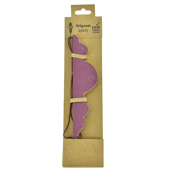 Papierdeko ORNAMENT Origami 22cm beere, Goldrand / CONTIGO Fairtrade Onlineshop