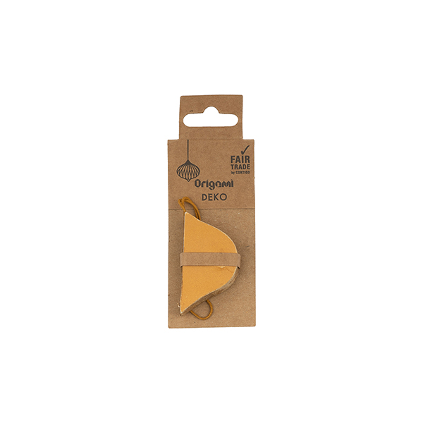 Papierdeko Origami 6,5cm ONION goldgelb, Goldrand / CONTIGO Fairtrade Onlineshop