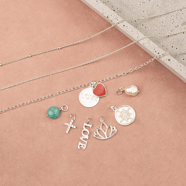 Anhänger, Lotus, Mix&Match, versilbert / CONTIGO Fairtrade Onlineshop