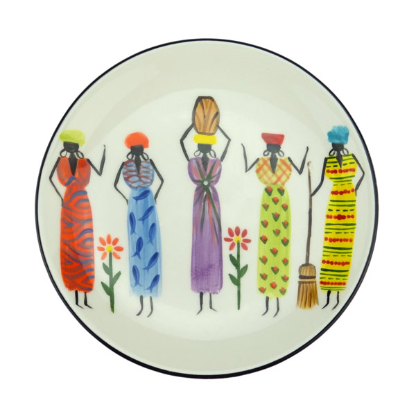 Frühstücksteller 19cm AFRICAN LADIES, Keramik Kapula