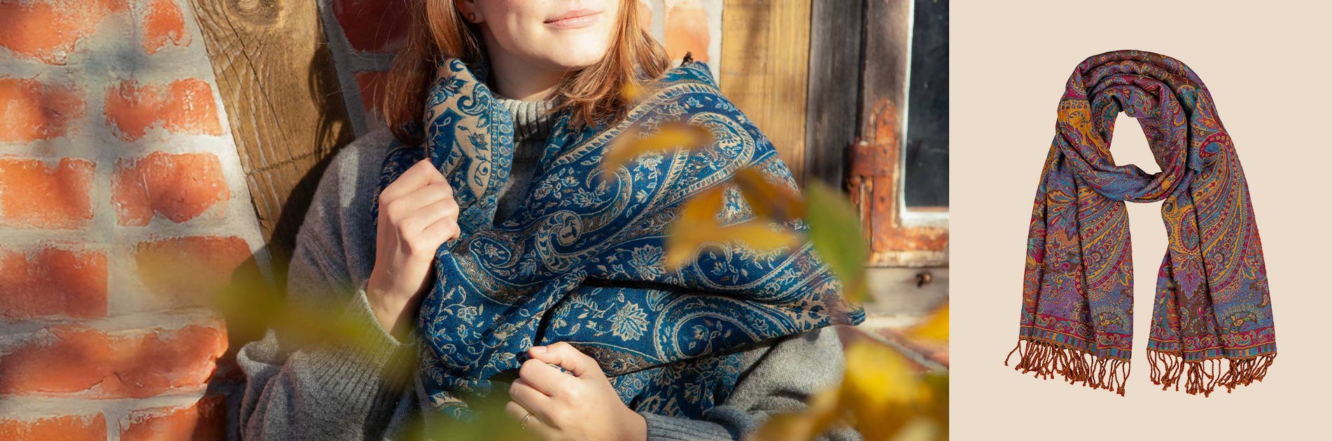 fair fashion accessoires wollschal paisley von CONTIGO Fairtrade Onlineshop