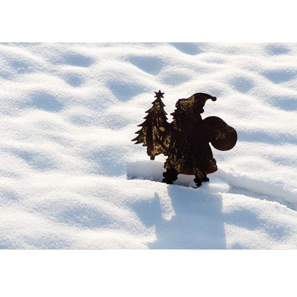 Grußkarte M Weihnachtsmann im Schnee