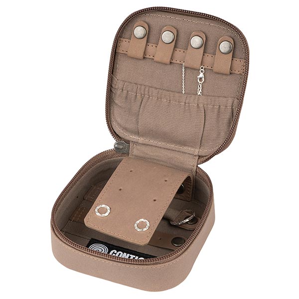 Reiseorganizer für Schmuck S 10x10x4,5cm taupe, Rindsleder / CONTIGO Fairtrade Onlineshop