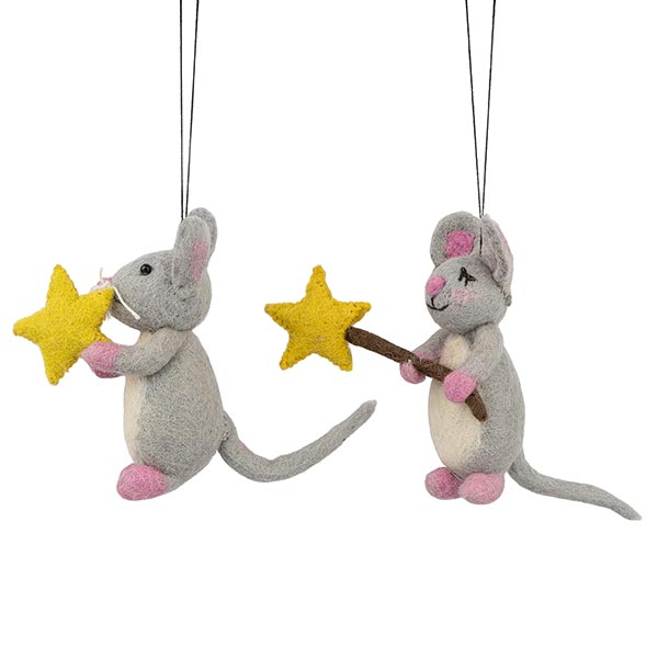 Dekoanhänger ZAUBERMAUS (Stückpreis), Wollfilz