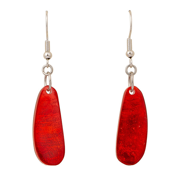 Ohrringe länglich rot, Capiz / CONTIGO Fairtrade Onlineshop